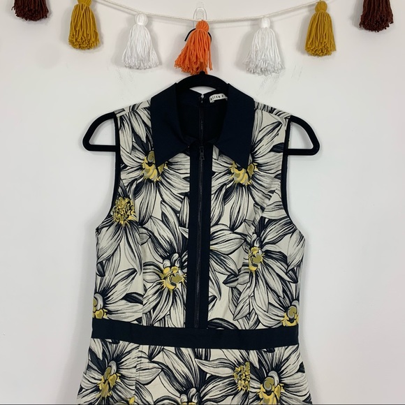 Alice + Olivia Ellis Jacquard Floral Pattern Collared Dress 10 - Picture 4 of 16